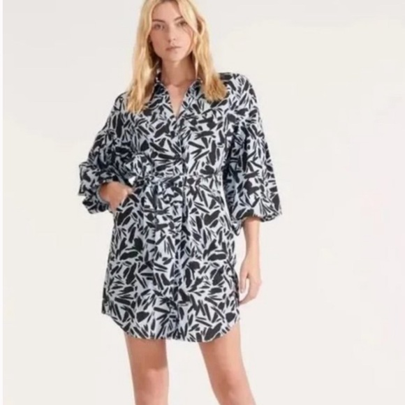 Veronica Beard Samy Printed Shirtdress, size 2 - Picture 5 of 5